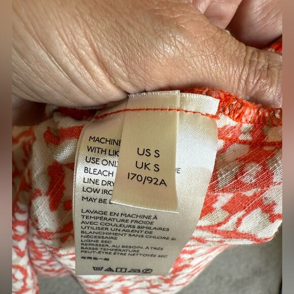 Free People French Quarter Wrap Mini Geometric Dress Women’s size Small Orange - Picture 6 of 7